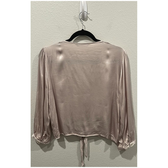 ZARA V-Neck Button Down Cream Blouse - Picture 5 of 5